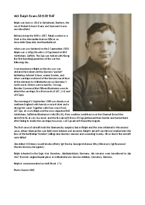 A preview of a PDF biography for Evans, Ralph